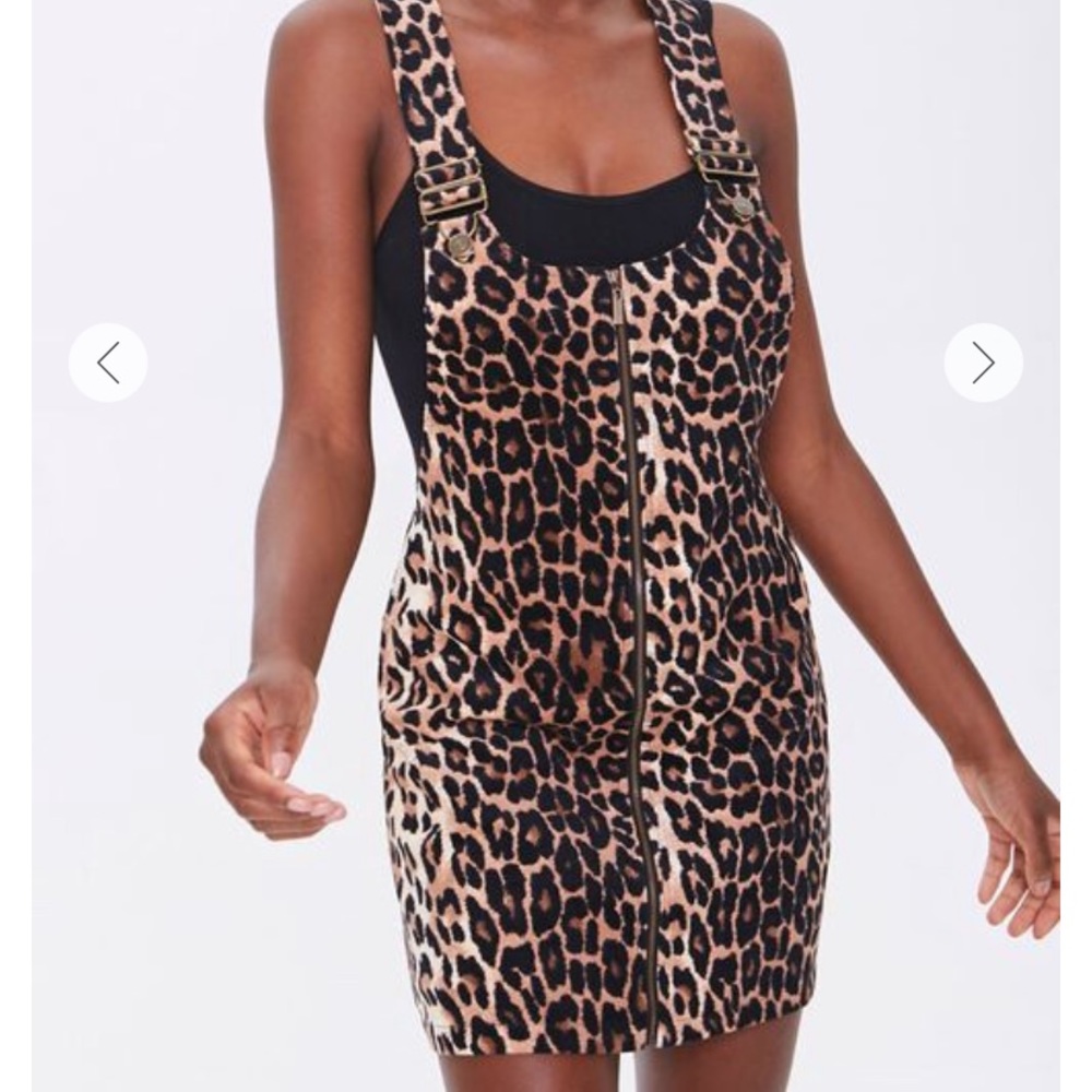 Forever 21 leopard overall dress